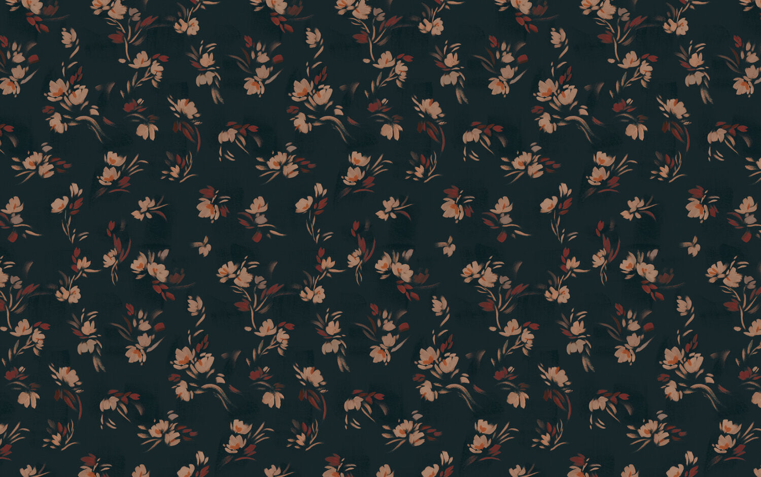Floating Slowly - Dark Blue and Apricot - Wallpaper Trader