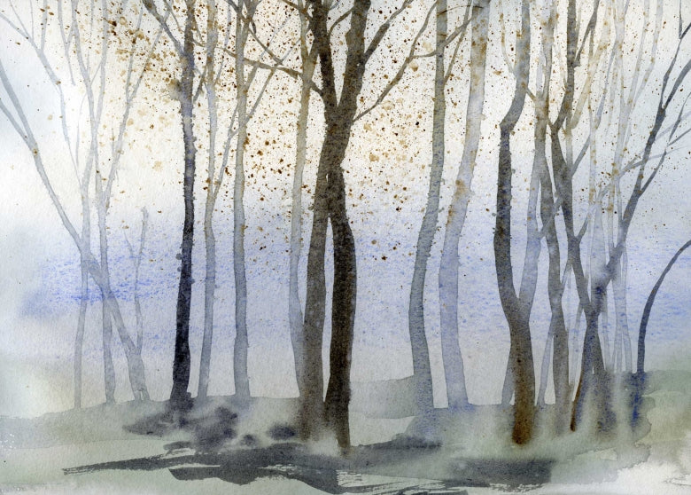 Watercolour Forest - Day - Wallpaper Trader