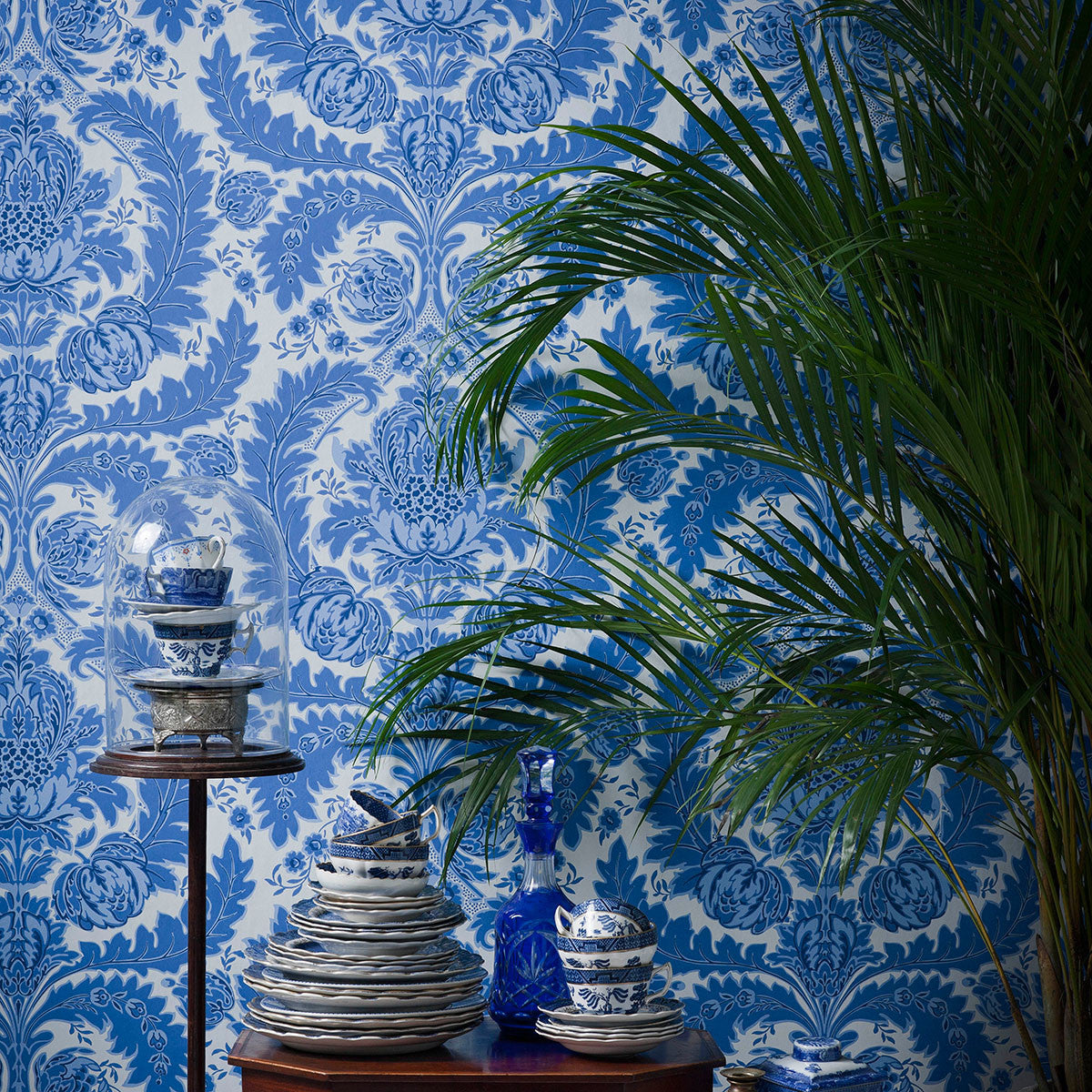 Coleridge - Blue & White - Wallpaper Trader