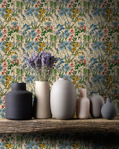 Summerish - Taupe - Wallpaper Trader