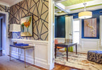 Sumi Geometric wallpaper - Indigo Blue (3)