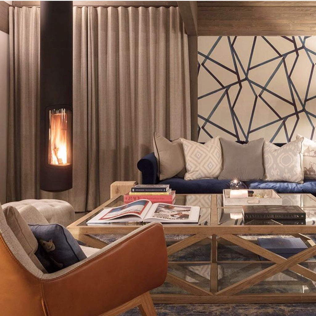 Sumi Geometric wallpaper - Indigo Blue (7)