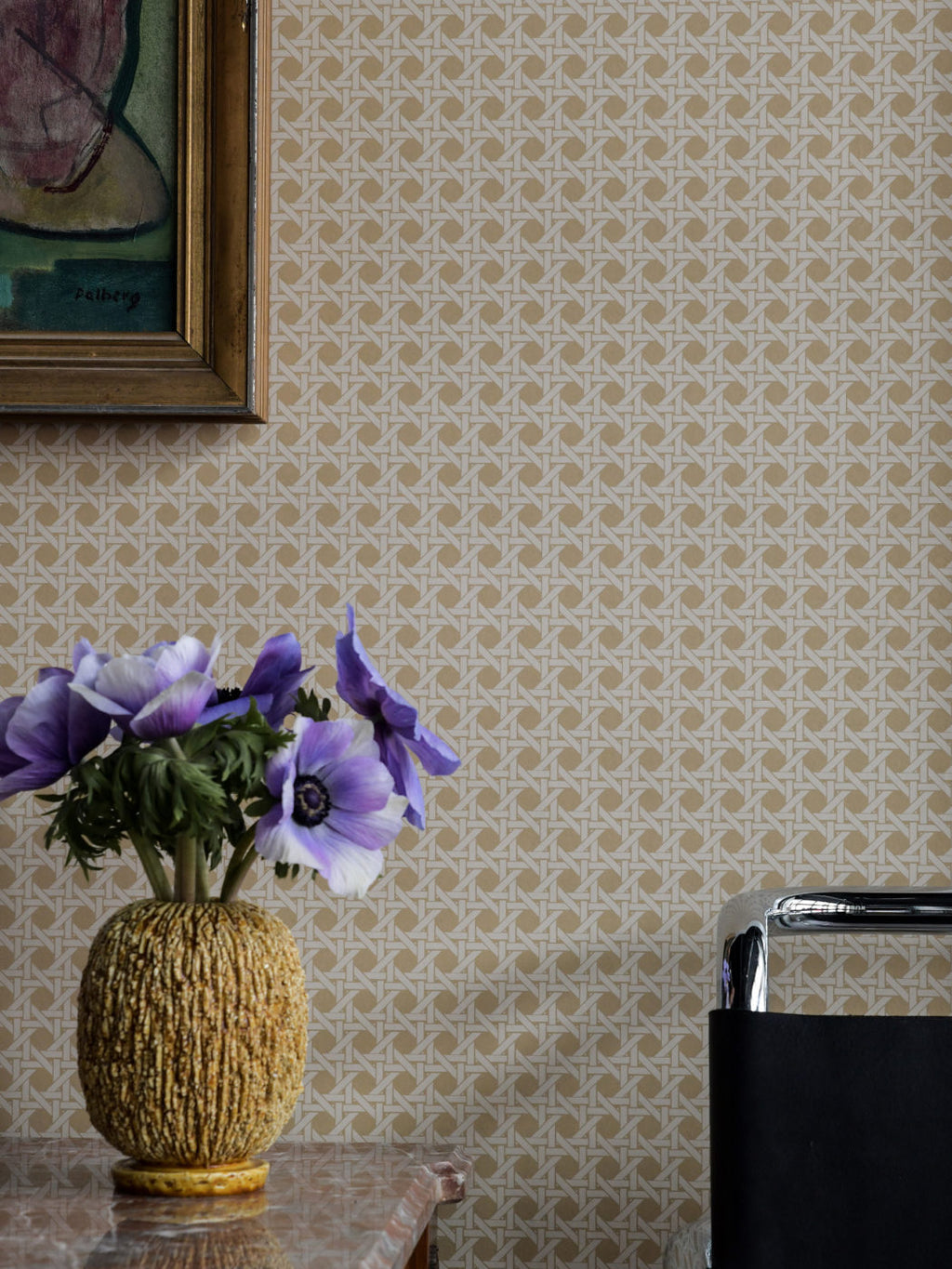 Classic Rattan - Gold - Wallpaper Trader